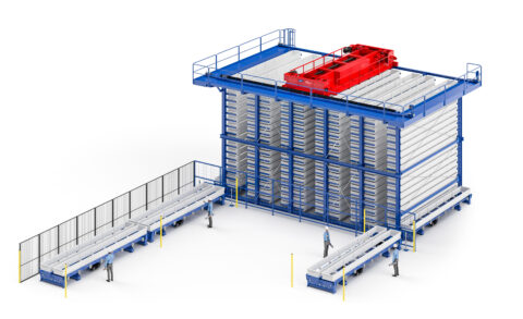 3D-Rendering des MATT TOP - Automatisiertes Überfahrlager - Fehr Lagerlogistik