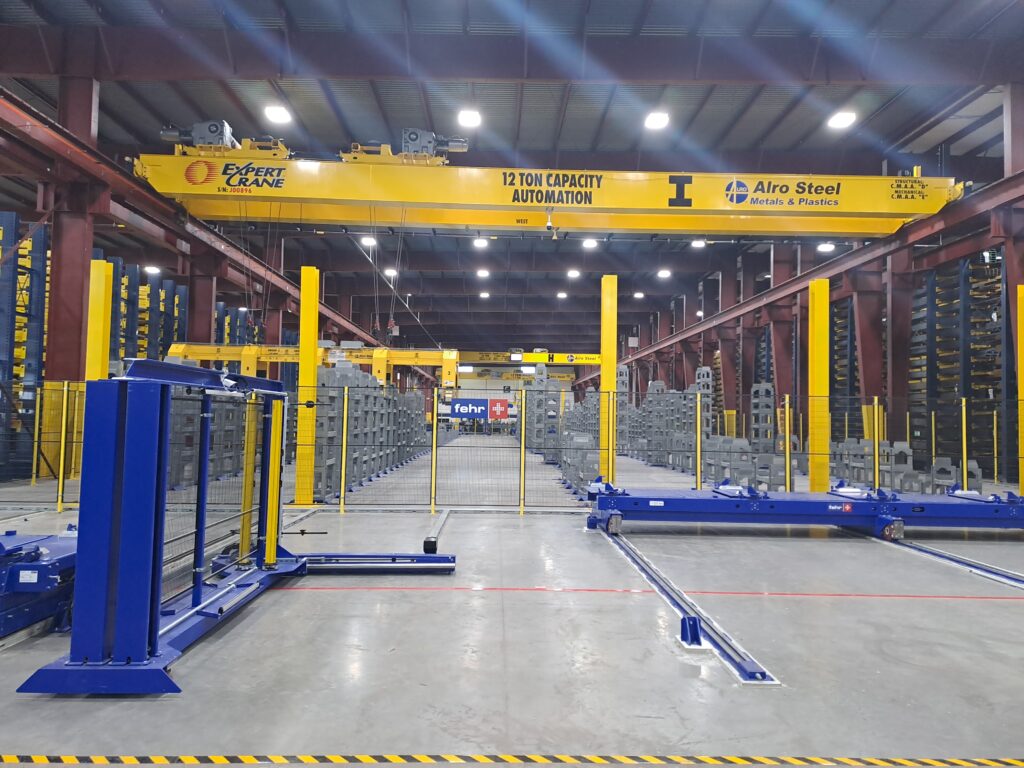 Foto des Automatic Crane - Automatisches Kranlager für Langgut von Fehr für Alro Steel