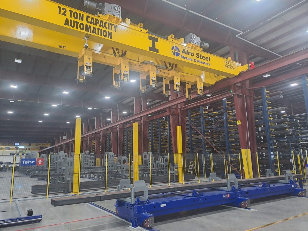 Foto des Automatic Crane - Automatisches Kranlager für Langgut von Fehr für Alro Steel