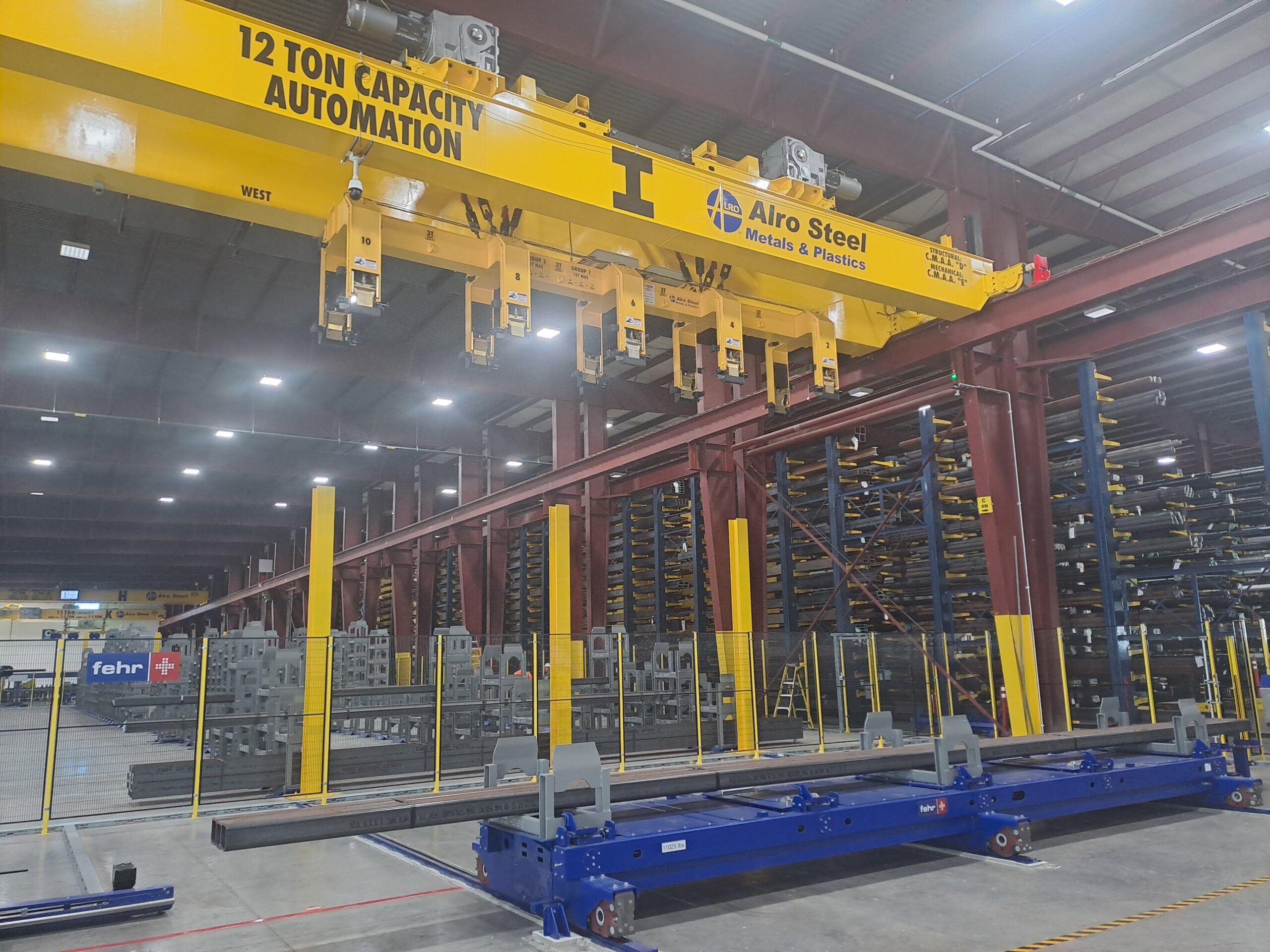 Foto des Automatic Crane - Automatisches Kranlager für Langgut von Fehr für Alro Steel