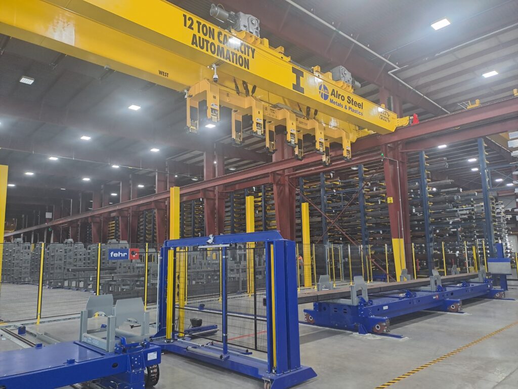 Foto des Automatic Crane - Automatisches Kranlager für Langgut von Fehr für Alro Steel