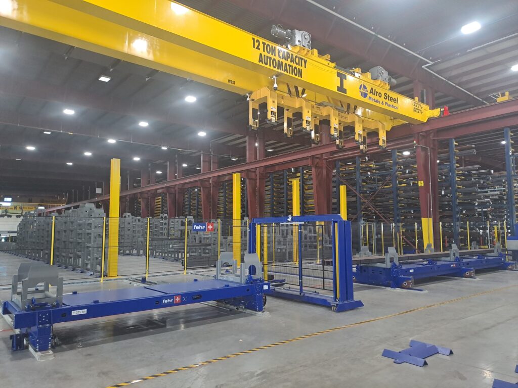 Foto des Automatic Crane - Automatisches Kranlager für Langgut von Fehr für Alro Steel
