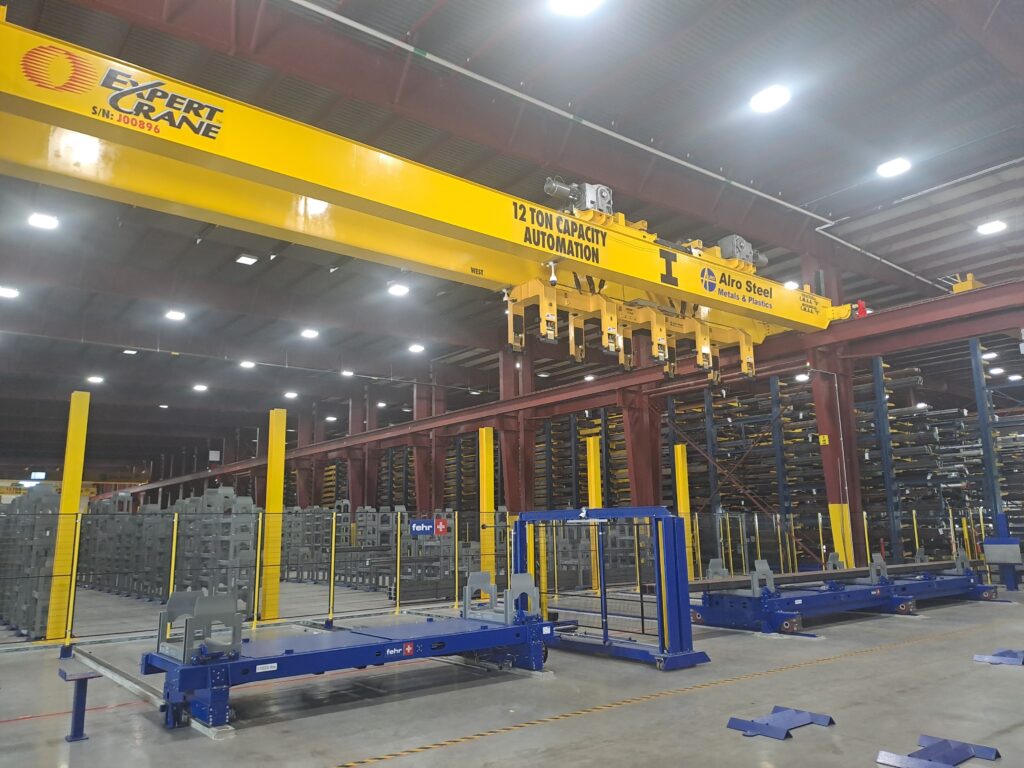 Foto des Automatic Crane - Automatisches Kranlager für Langgut von Fehr für Alro Steel