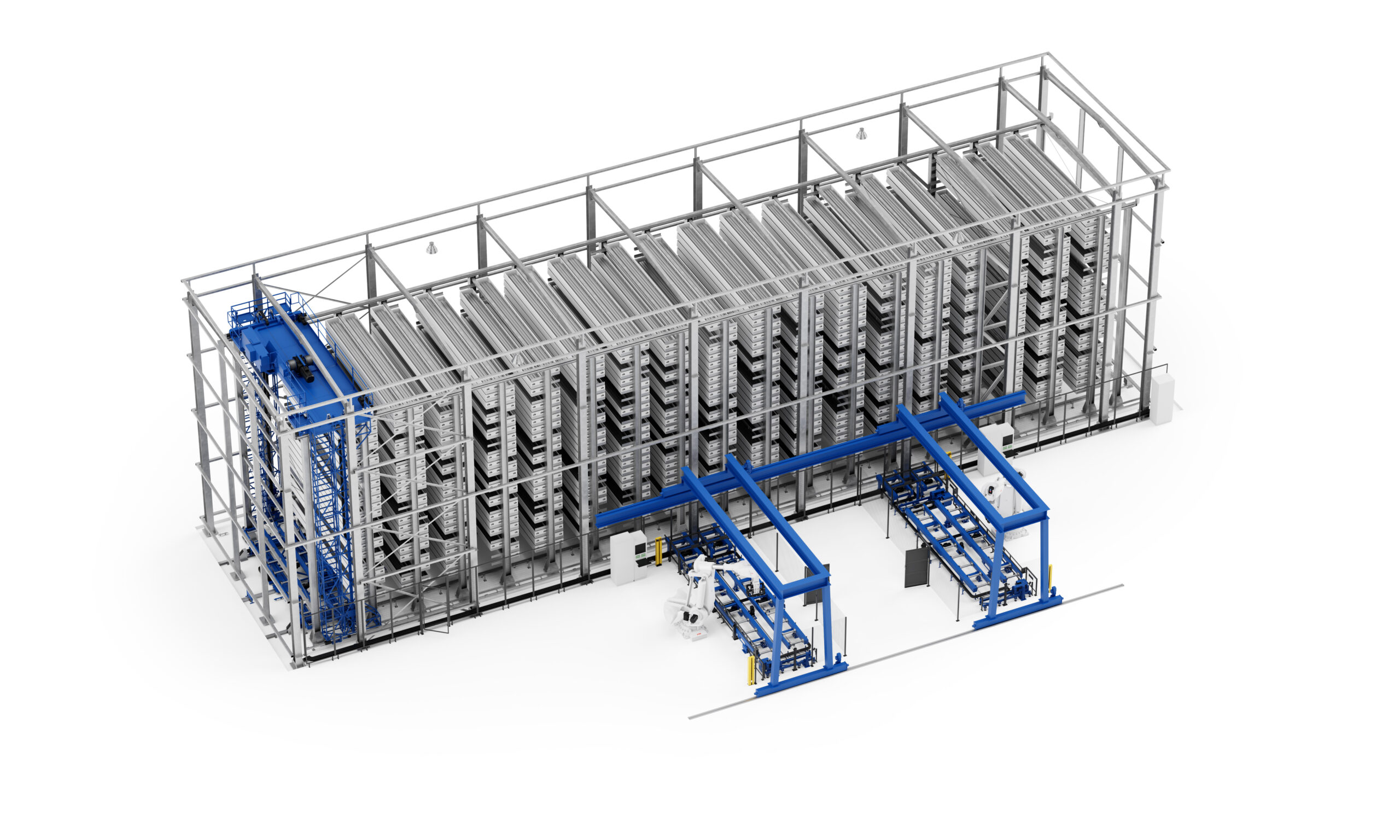 Rendu 3D du MATT 97 - Stockage de franchissement automatisé de Matter - Fehr Technology Alliance