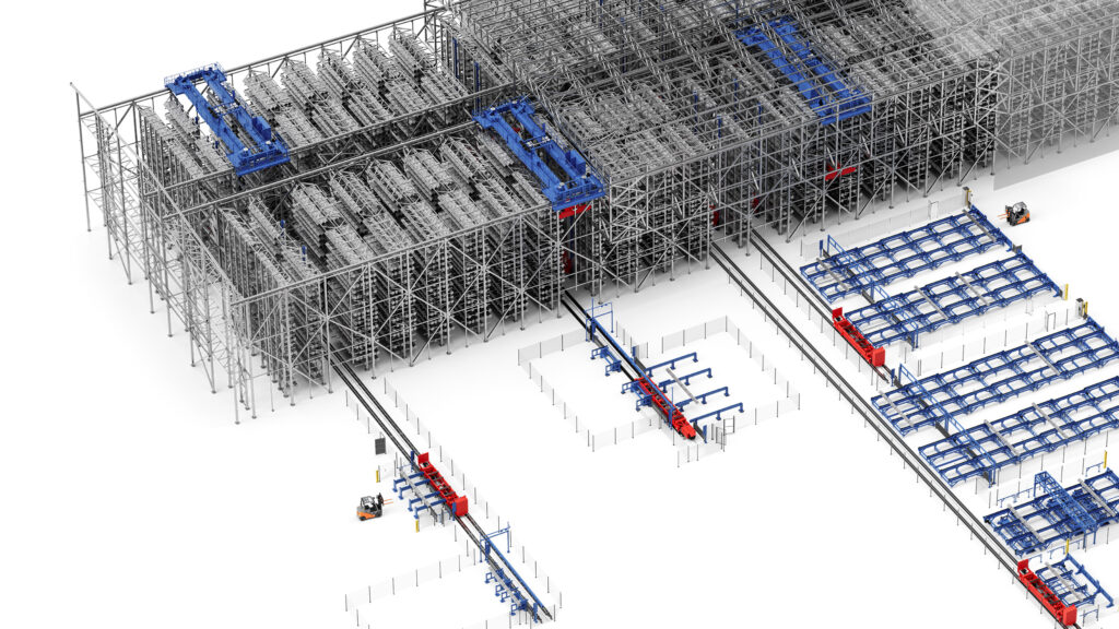 3D rendering of the MATT 99 - Automated metal bundle warehouse from Matter - Fehr Technology Alliance