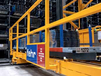 Lifting table on the shelf control unit - Fehr honeycomb warehouse