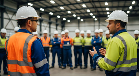 Foto von Fehr Trainer führen eine Betriebsschulung im Werk eines Kunden durch